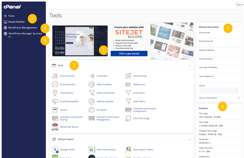 cPanel - funkcijas un iespējas